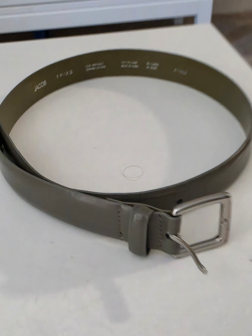 Jacob Grey Women's Leather Belt with Silver Buckle
